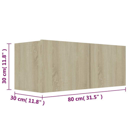 vidaXL 3 Piece TV Cabinet Set Sonoma Oak Engineered Wood