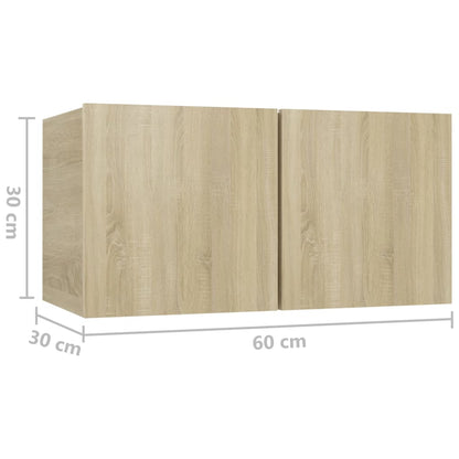 vidaXL 7 Piece TV Cabinet Set Sonoma Oak Engineered Wood