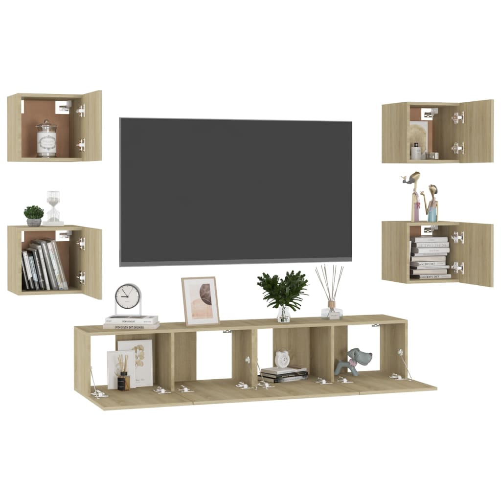 vidaXL TV Cabinet | Sonoma Oak | Engineered Wood | Sonoma Oak TV Cabinet