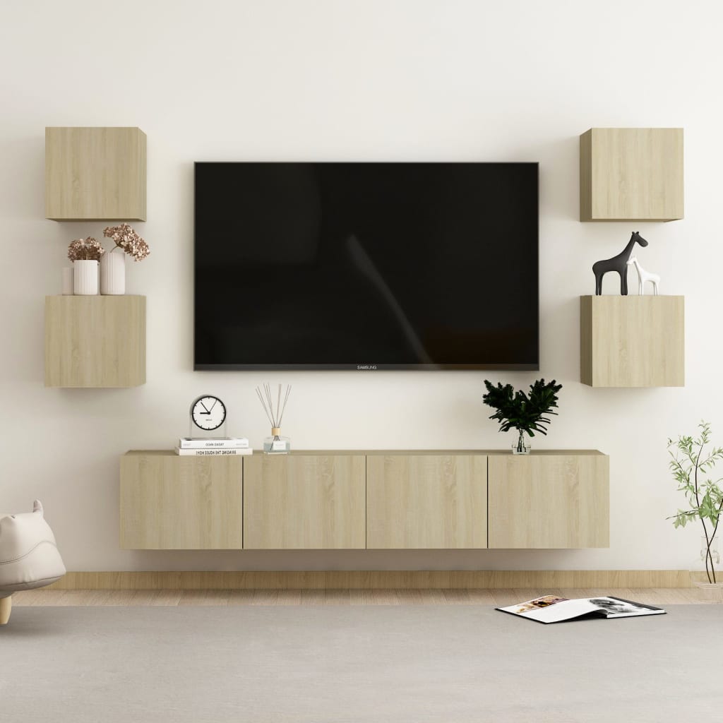 vidaXL TV Cabinet | Sonoma Oak | Engineered Wood | Sonoma Oak TV Cabinet