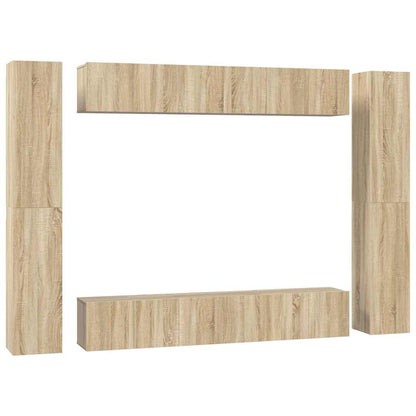 vidaXL 10 Piece TV Cabinet Set Sonoma Oak Engineered Wood