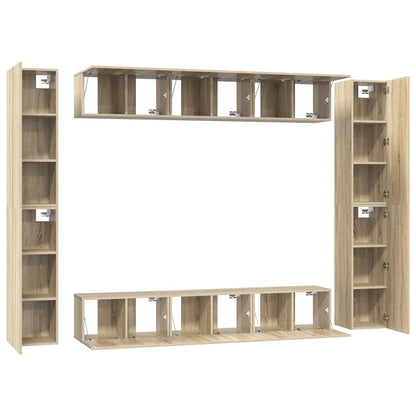 vidaXL 10 Piece TV Cabinet Set Sonoma Oak Engineered Wood