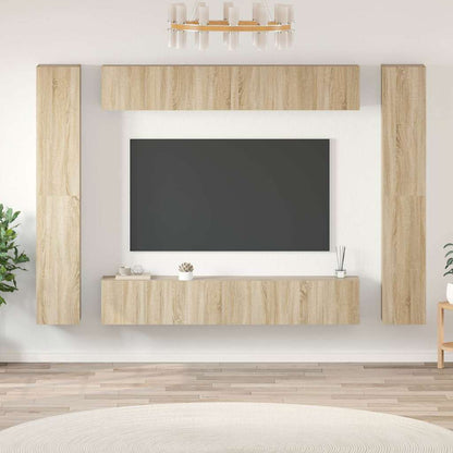 vidaXL 10 Piece TV Cabinet Set Sonoma Oak Engineered Wood