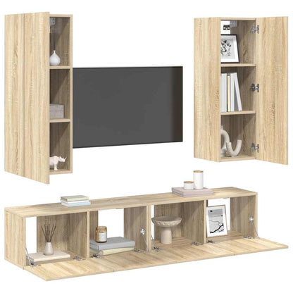 vidaXL 4 Piece TV Cabinet Set Sonoma Oak Engineered Wood