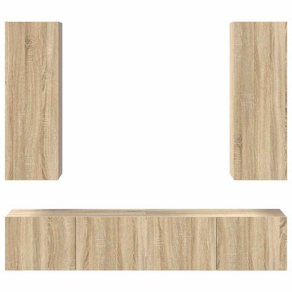 vidaXL 4 Piece TV Cabinet Set Sonoma Oak Engineered Wood