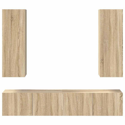 vidaXL 4 Piece TV Cabinet Set Sonoma Oak Engineered Wood