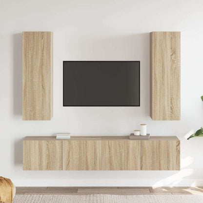 vidaXL 4 Piece TV Cabinet Set Sonoma Oak Engineered Wood