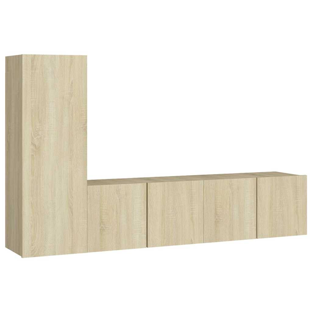 vidaXL 3 Piece TV Cabinet Set Sonoma Oak Engineered Wood
