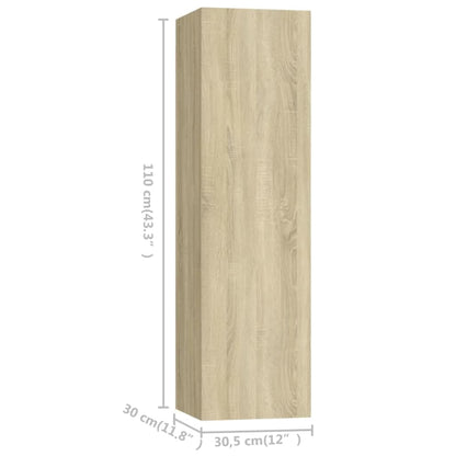 vidaXL 4 Piece TV Cabinet Set Sonoma Oak Engineered Wood