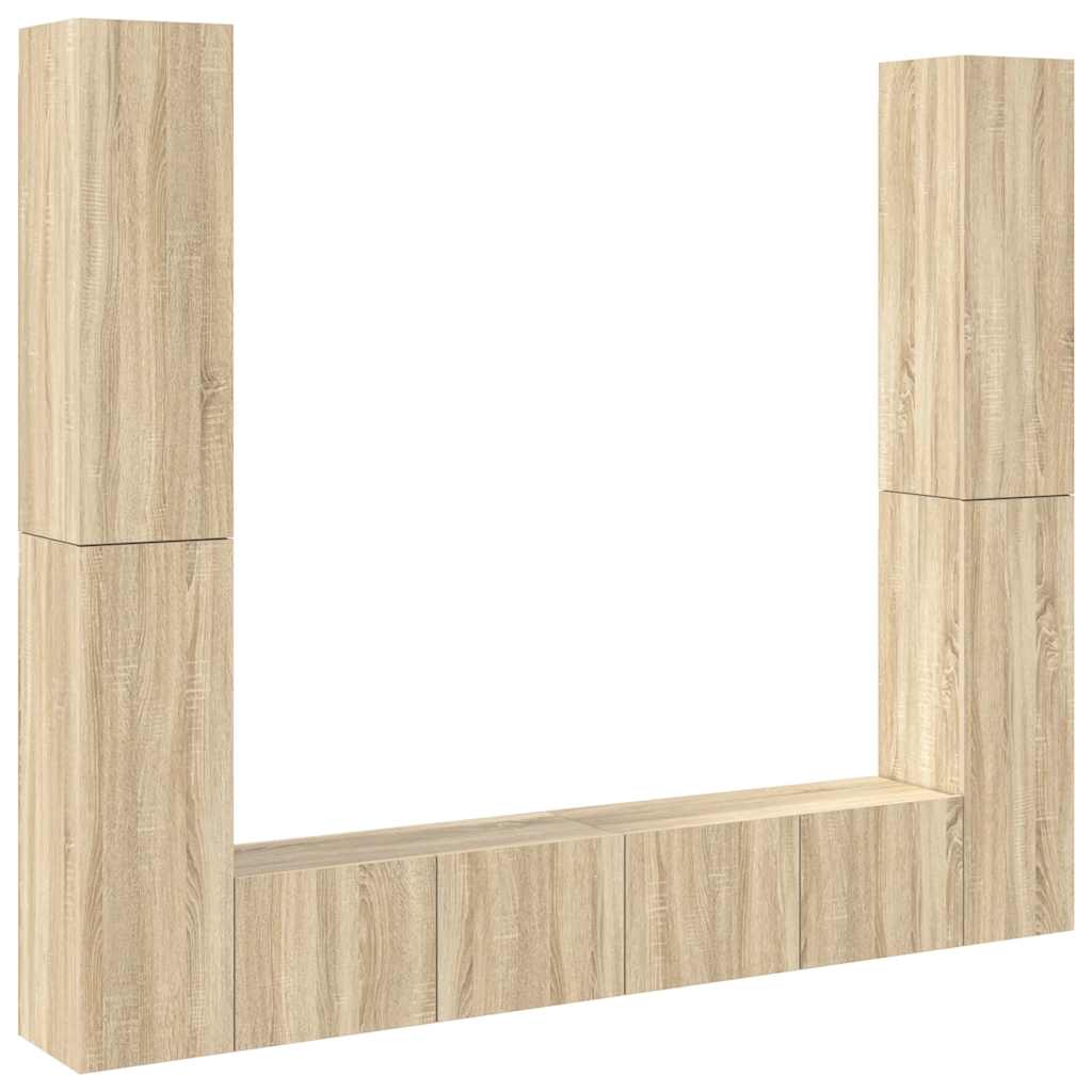 vidaXL 6 Piece TV Cabinet Set Sonoma Oak Engineered Wood