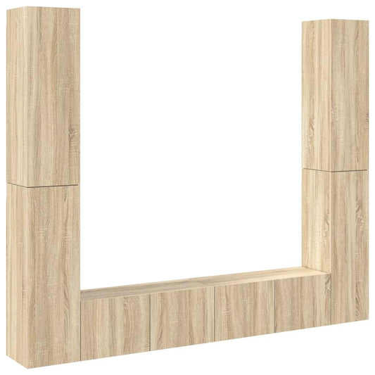 vidaXL 6 Piece TV Cabinet Set Sonoma Oak Engineered Wood