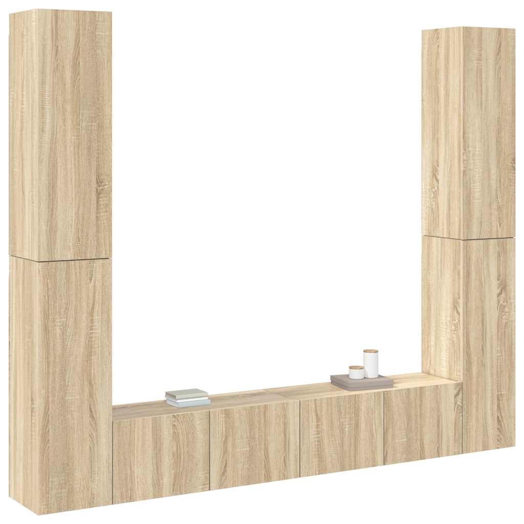 vidaXL 6 Piece TV Cabinet Set Sonoma Oak Engineered Wood