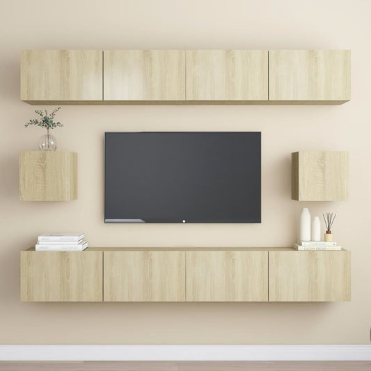 vidaXL 6 Piece TV Cabinet Set Sonoma Oak Engineered Wood
