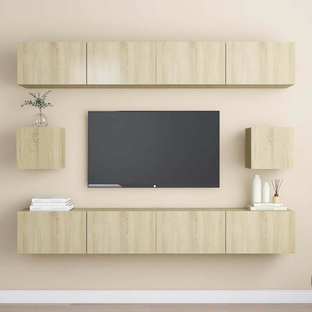 vidaXL 6 Piece TV Cabinet Set Sonoma Oak Engineered Wood