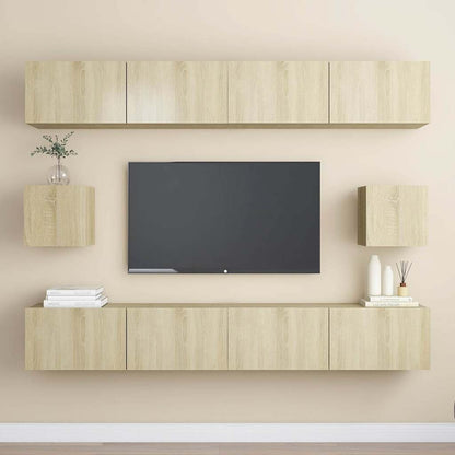 vidaXL 6 Piece TV Cabinet Set Sonoma Oak Engineered Wood