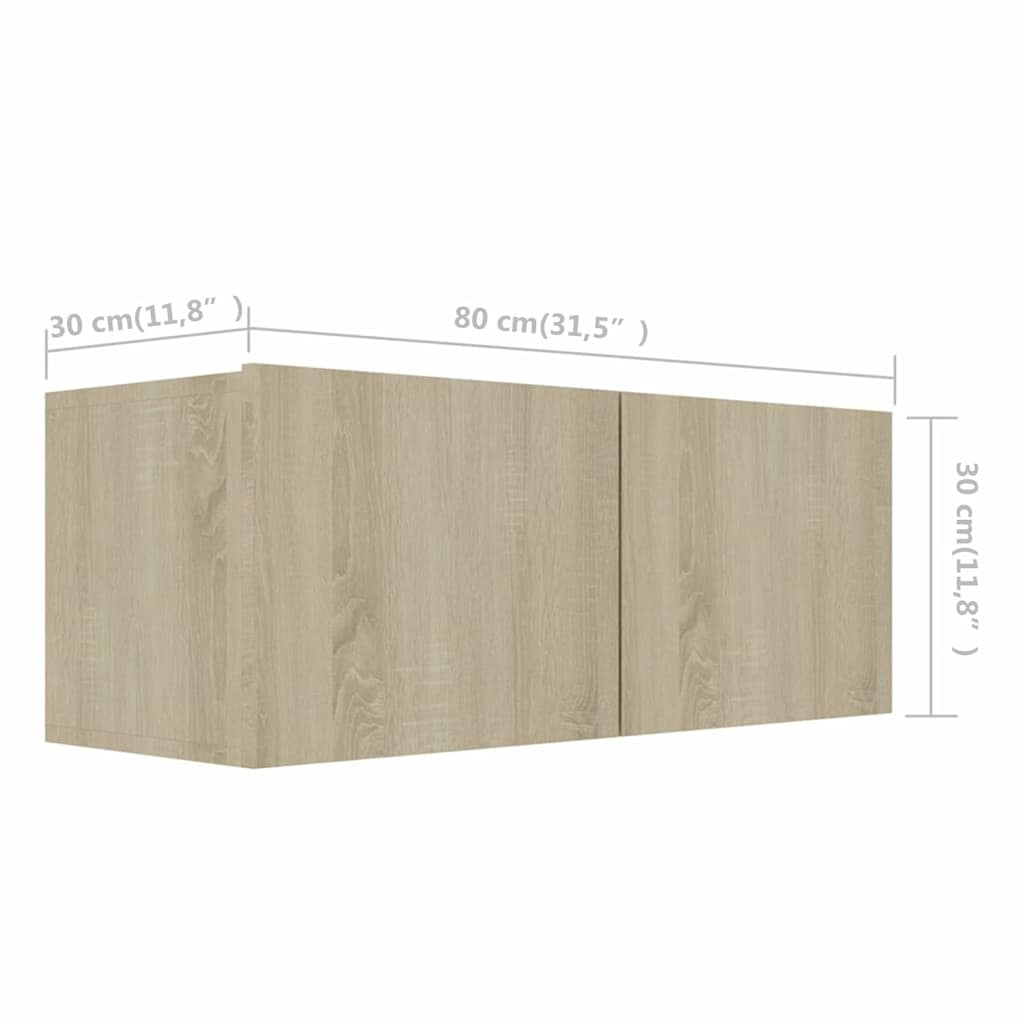 vidaXL TV Cabinet Set | Set of 4 | Sonoma oak | Engineered wood | Medium