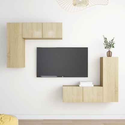 vidaXL 4 Piece TV Cabinet Set Sonoma Oak Engineered Wood