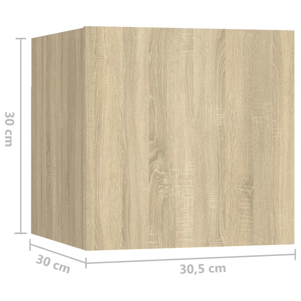 vidaXL 8 Piece TV Cabinet Set Sonoma Oak Engineered Wood