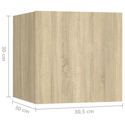 vidaXL 8 Piece TV Cabinet Set Sonoma Oak Engineered Wood