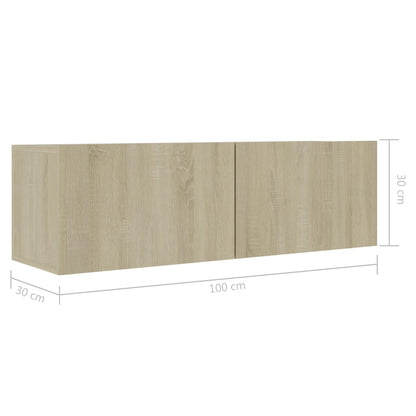 vidaXL 8 Piece TV Cabinet Set Sonoma Oak Engineered Wood