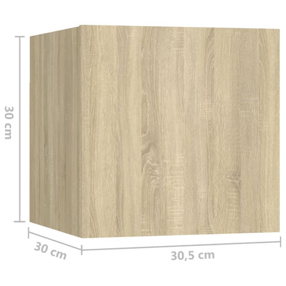 vidaXL 8 Piece TV Cabinet Set Sonoma Oak Engineered Wood