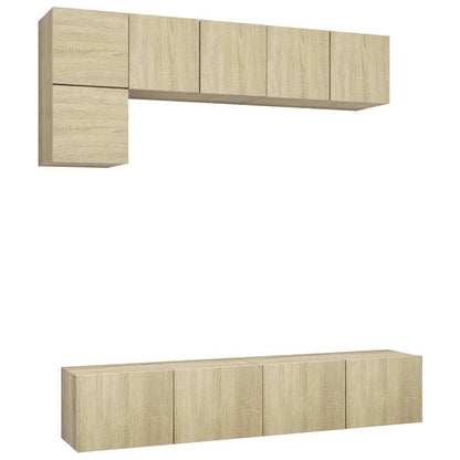 vidaXL 5 Piece TV Cabinet Set Sonoma Oak Engineered Wood