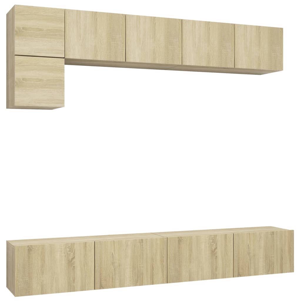 vidaXL 5 Piece TV Cabinet Set Sonoma Oak Engineered Wood