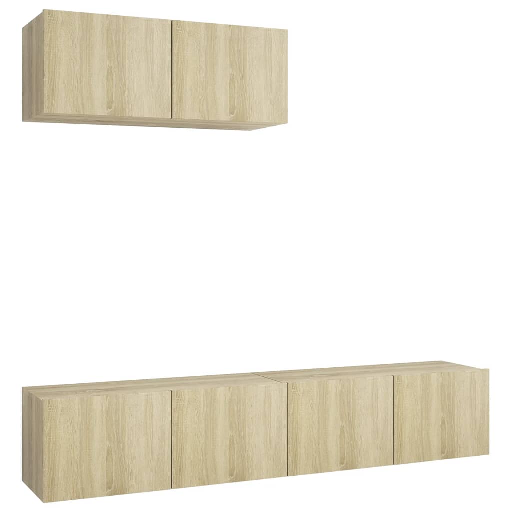 3079016 vidaXL 3 Piece TV Cabinet Set Sonoma Oak Engineered Wood (801475x3)