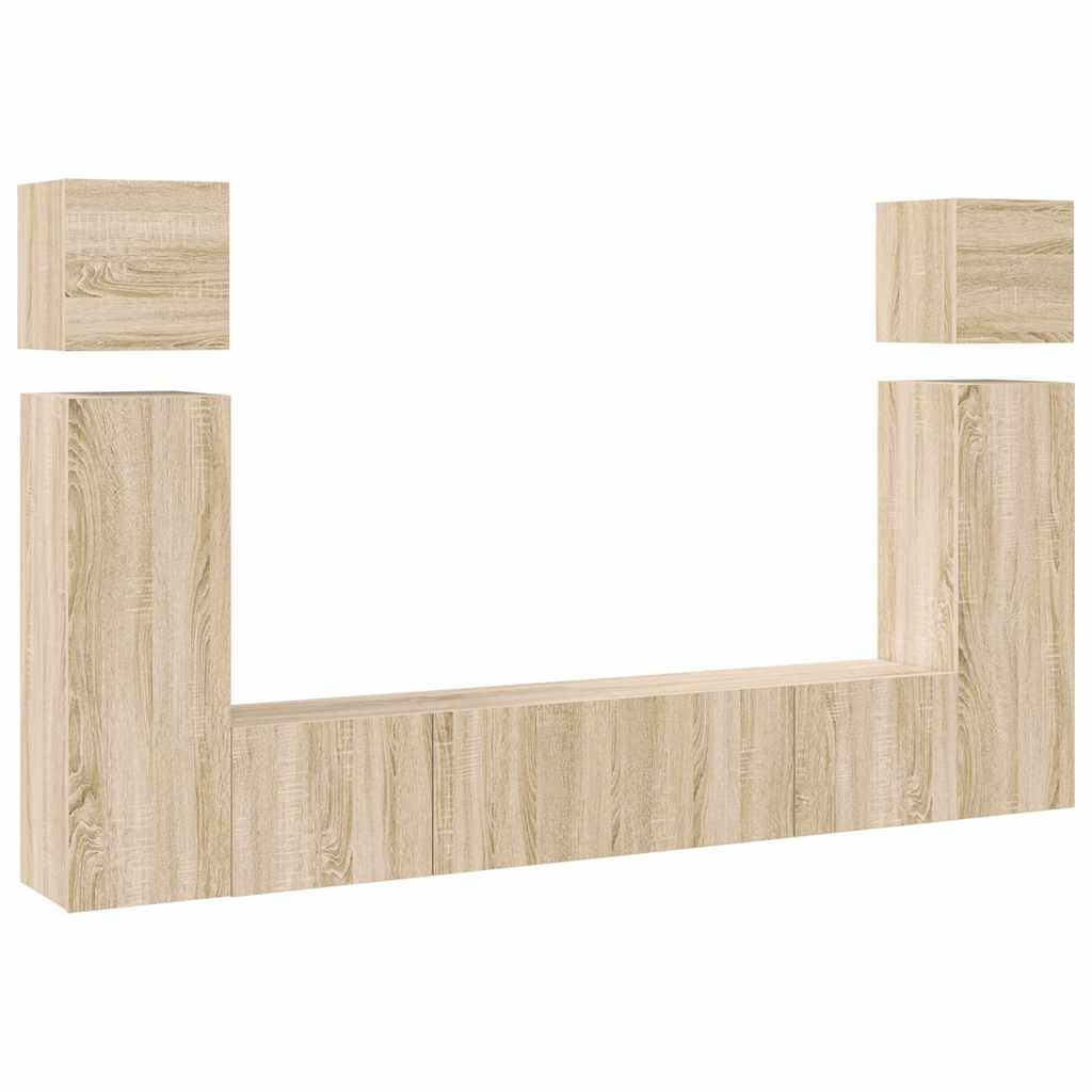 vidaXL TV Cabinet Set | 8 Piece Set | Sonoma Oak | Engineered Wood