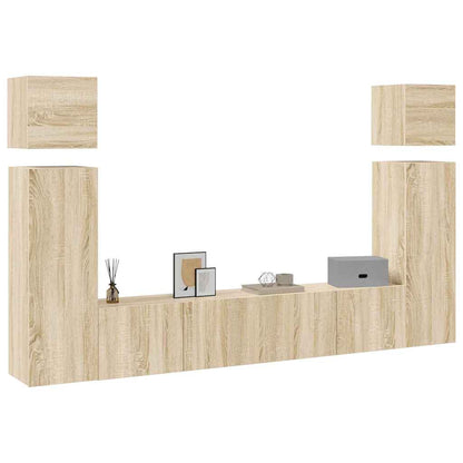 vidaXL TV Cabinet Set | 8 Piece Set | Sonoma Oak | Engineered Wood