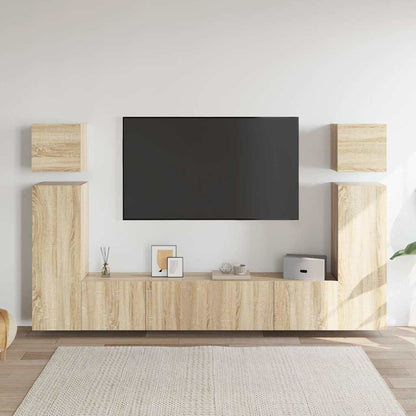 vidaXL TV Cabinet Set | 8 Piece Set | Sonoma Oak | Engineered Wood