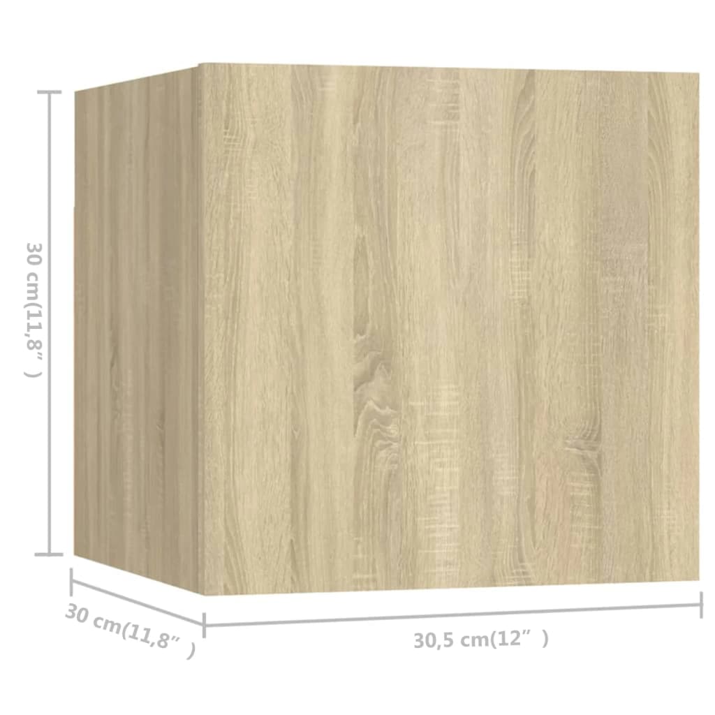 vidaXL 7 Piece TV Cabinet Set Sonoma Oak Engineered Wood