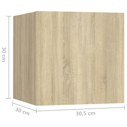 vidaXL 8 Piece TV Cabinet Set Sonoma Oak Engineered Wood
