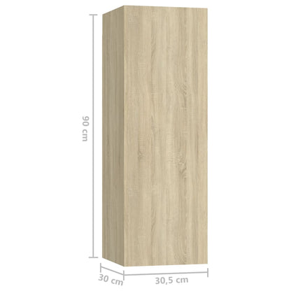 vidaXL 7 Piece TV Cabinet Set Sonoma Oak Engineered Wood