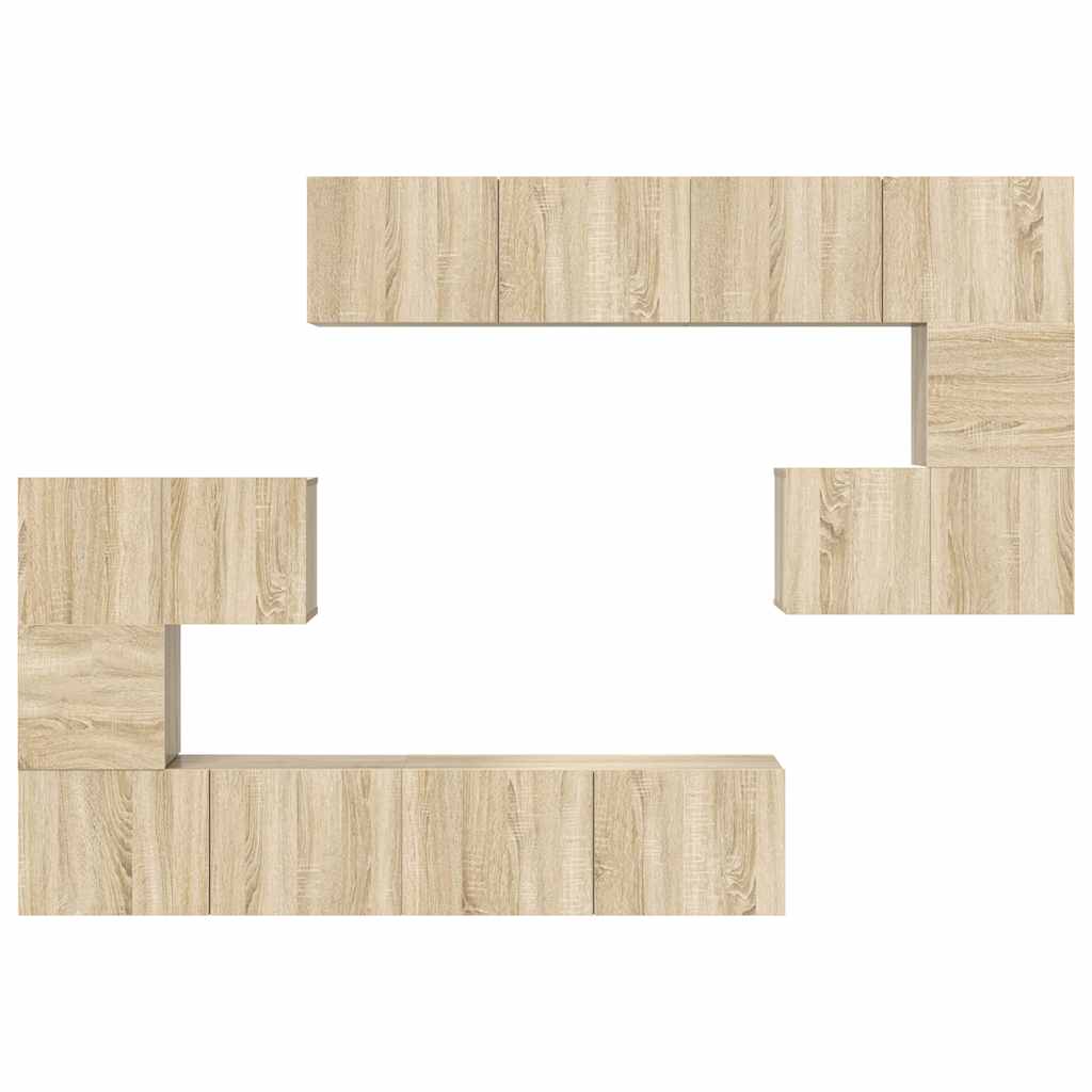 vidaXL 8 Piece TV Cabinet Set Sonoma Oak Engineered Wood