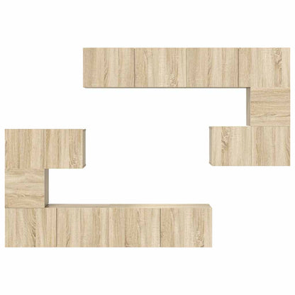 vidaXL 8 Piece TV Cabinet Set Sonoma Oak Engineered Wood