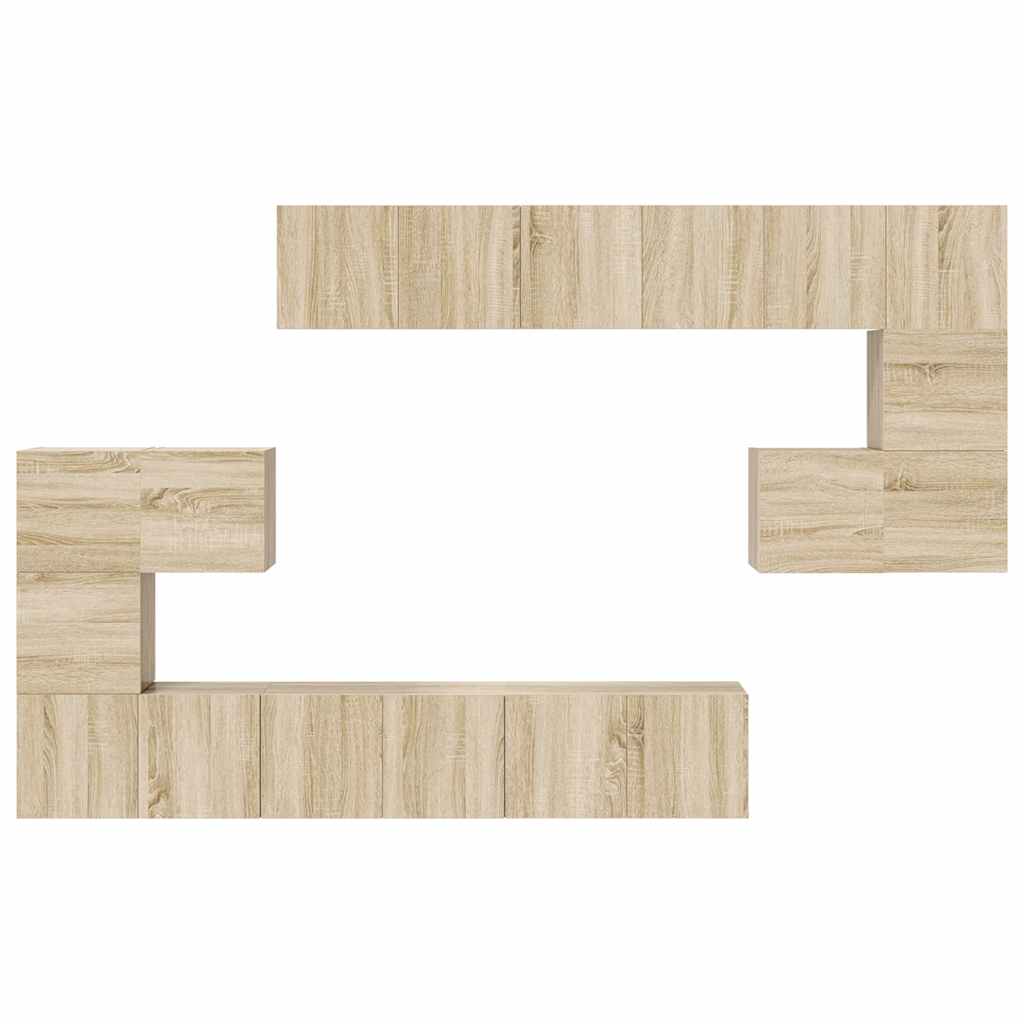vidaXL 10 Piece TV Cabinet Set Sonoma Oak Engineered Wood