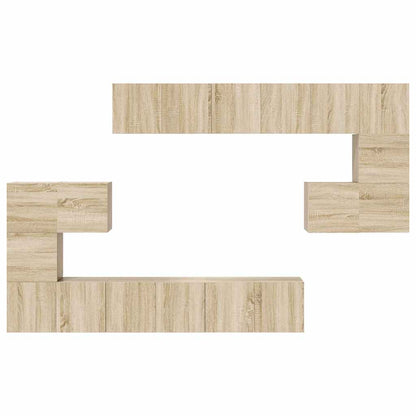 vidaXL 10 Piece TV Cabinet Set Sonoma Oak Engineered Wood