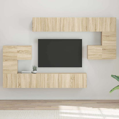vidaXL 10 Piece TV Cabinet Set Sonoma Oak Engineered Wood