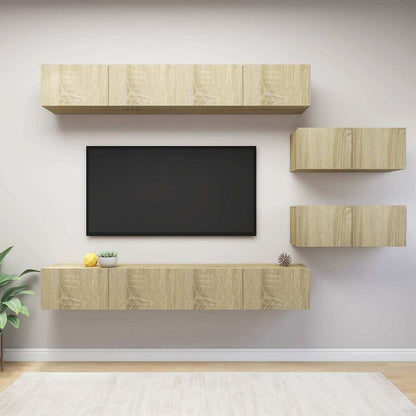 vidaXL 6 Piece TV Cabinet Set Sonoma Oak Engineered Wood