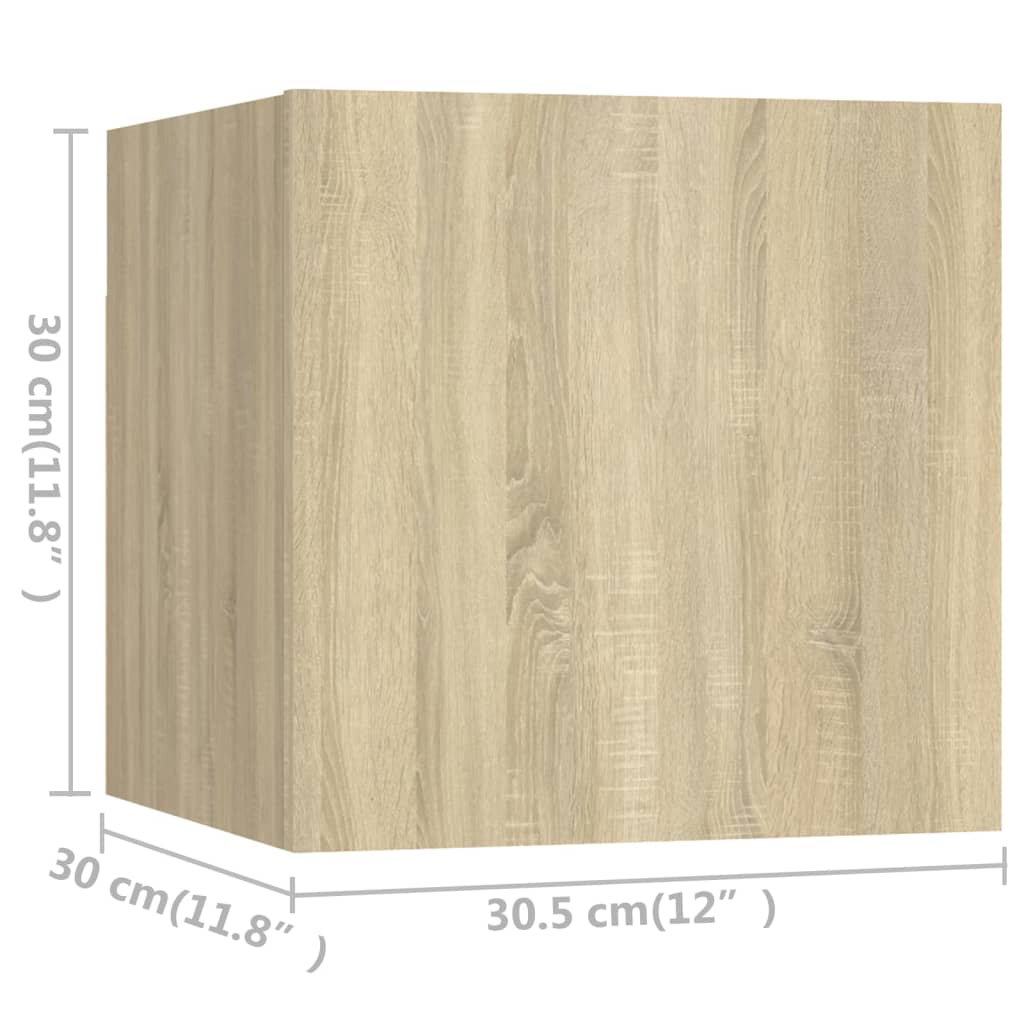 vidaXL 4 Piece TV Cabinet Set Sonoma Oak Engineered Wood