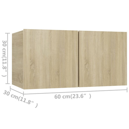 vidaXL 4 Piece TV Cabinet Set Sonoma Oak Engineered Wood