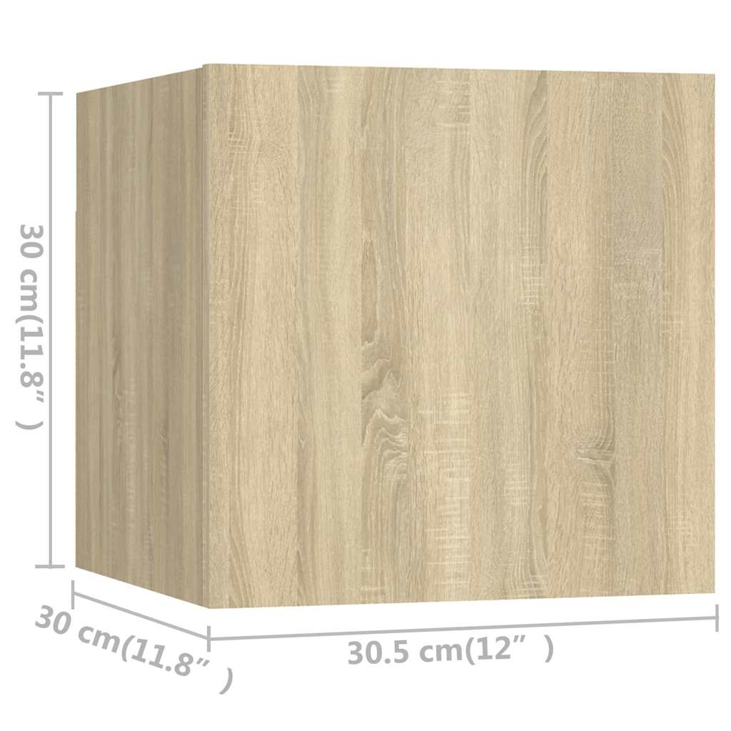 vidaXL 4 Piece TV Cabinet Set Sonoma Oak Engineered Wood