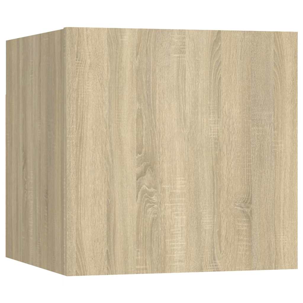 vidaXL 8 Piece Wall-mounted TV Cabinet Set Sonoma Oak 30,5x30x30 cm