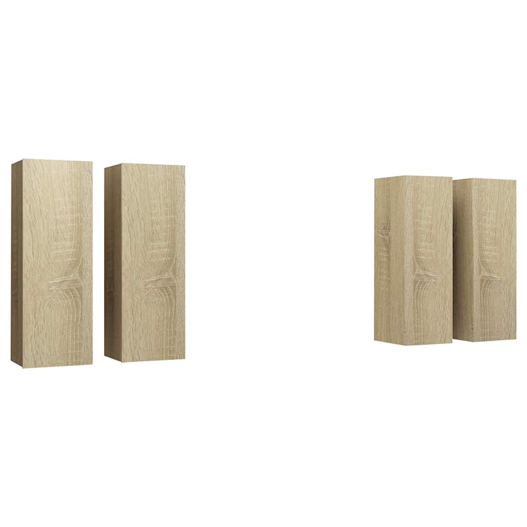 vidaXL 4 Piece TV Cabinet Set Sonoma Oak 30,5x30x90 cm Engineered Wood