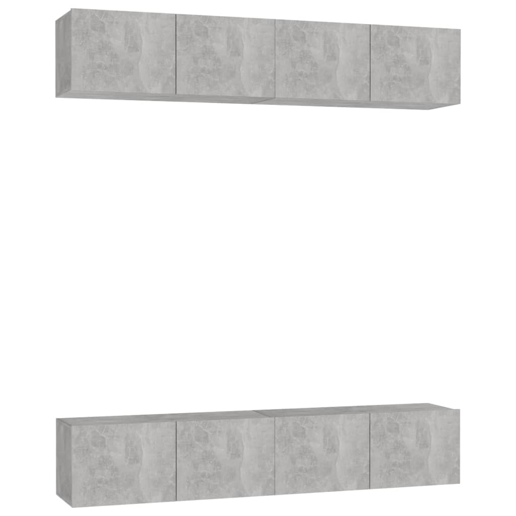 vidaXL TV Cabinets 4 pcs Concrete Grey 80x30x30 cm Engineered Wood