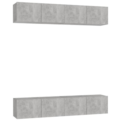 vidaXL TV Cabinets 4 pcs Concrete Grey 80x30x30 cm Engineered Wood