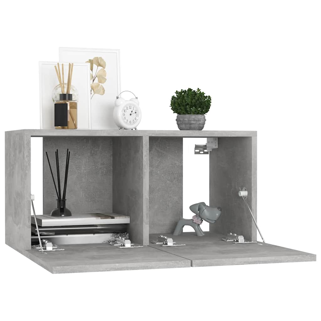 vidaXL 4 Piece TV Cabinet Set Concrete Grey Engineered Wood