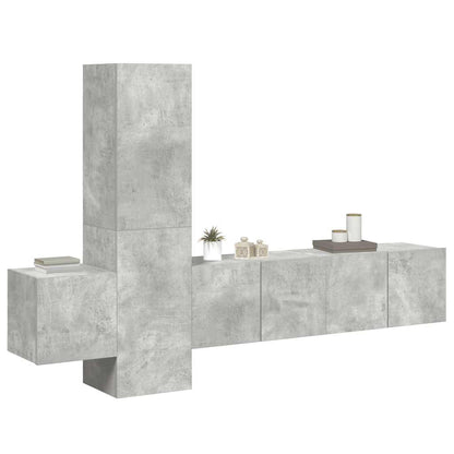 vidaXL 5 Piece TV Cabinet Set Concrete Grey Engineered Wood
