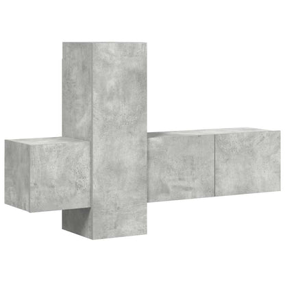 vidaXL 3 Piece TV Cabinet Set Concrete Grey Engineered Wood